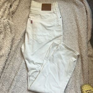White high slim straight Levi jeans